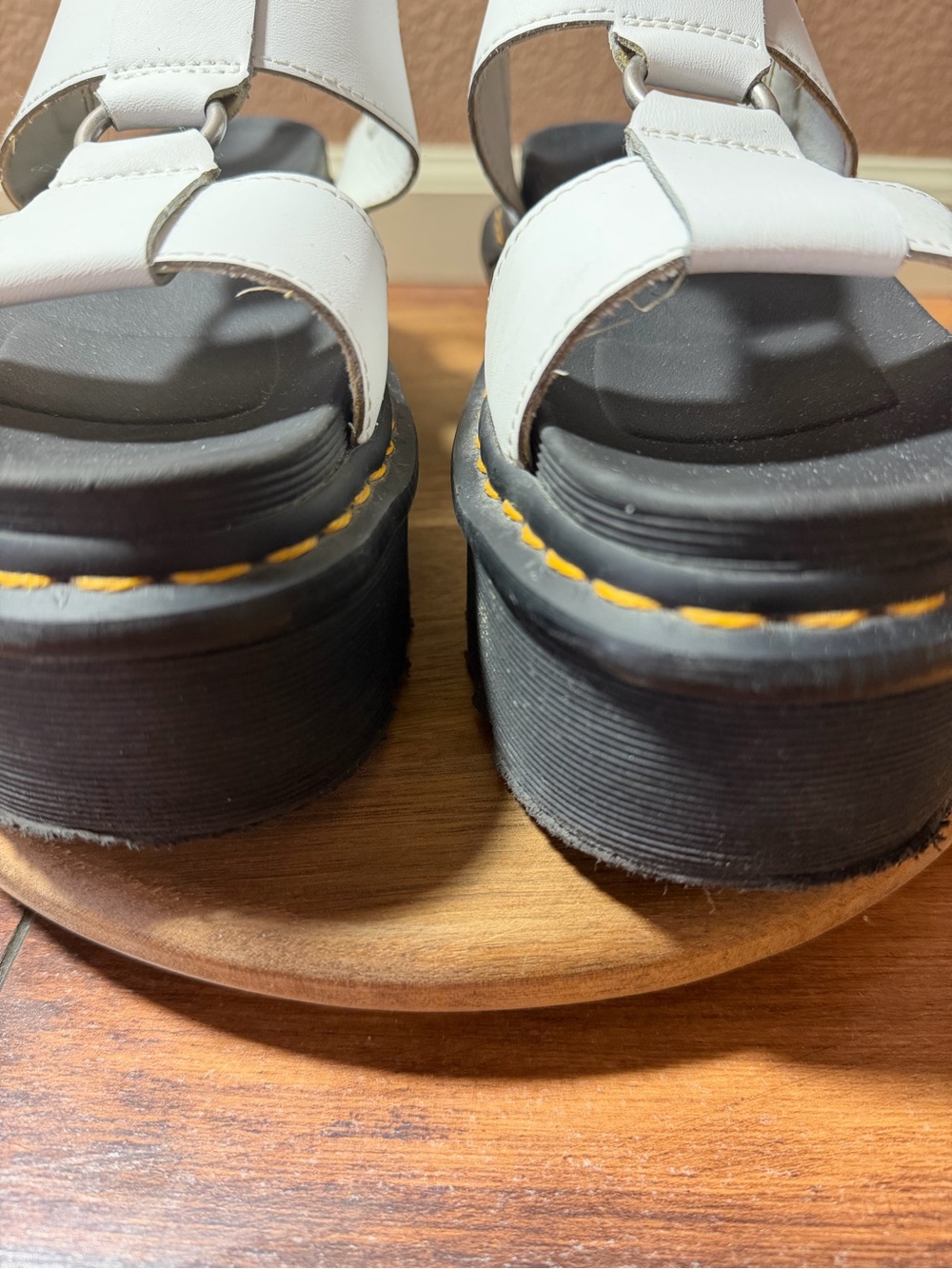 Dr. Martens Francis White Leather Strap Platform Sandals Size 7 - Picture 8 of 14